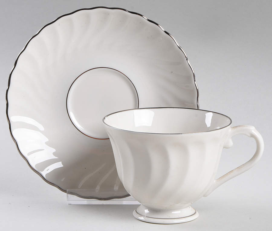 Wedding Ring Footed Cup & Saucer Set by Syracuse-1