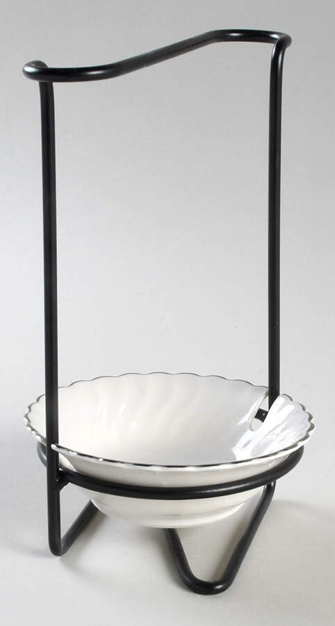 Wedding Ring 8"-8 1/4" Salad Serving Set/Utensil Holder  HC by Syracuse-1