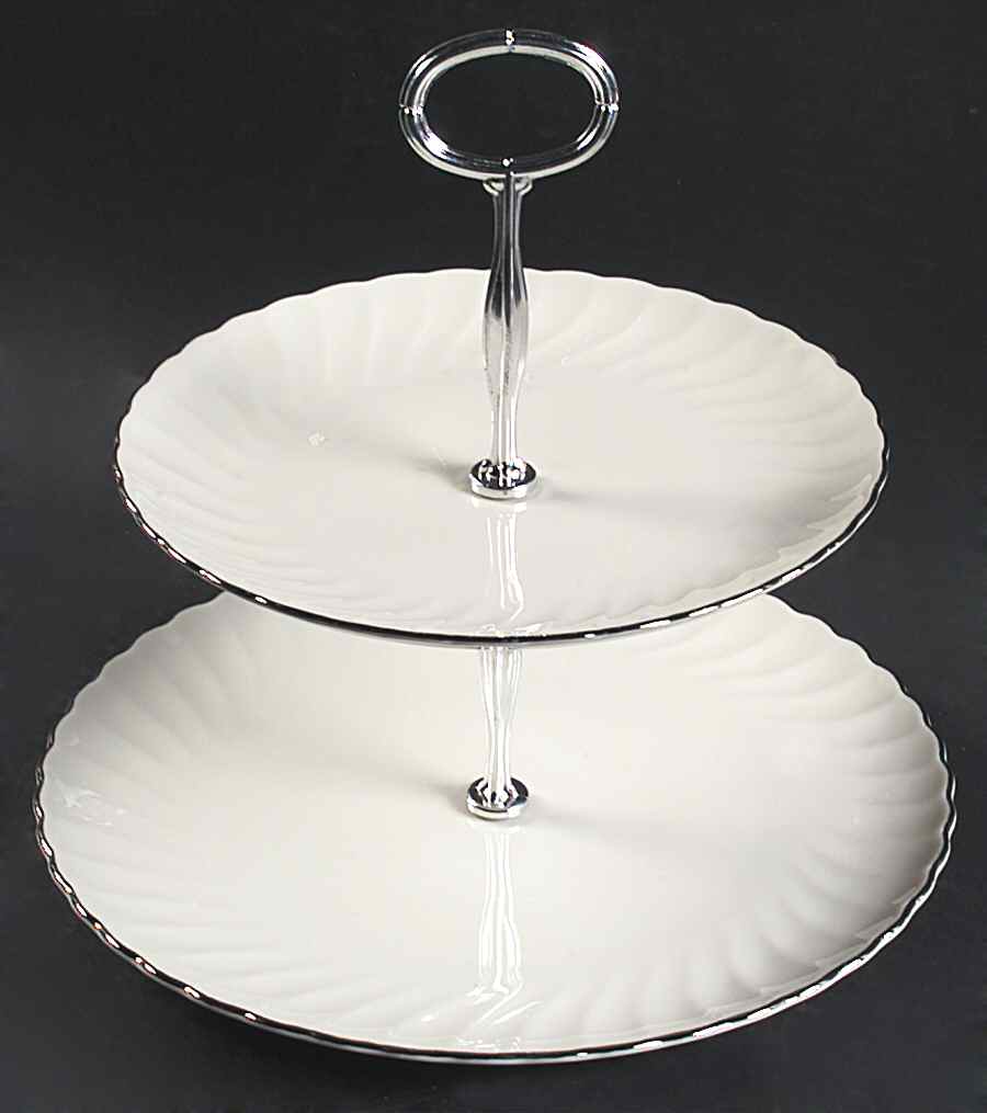 Wedding Ring 6 5/8"-10"  2 Tiered Serving Tray (Dp, Sp) HC by Syracuse-1