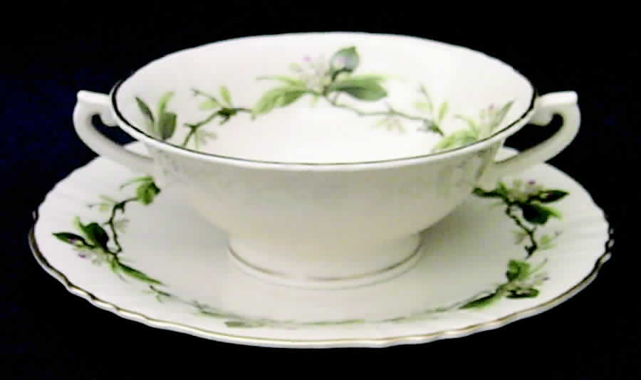 Westvale Footed Cream Soup Bowl & Saucer Set by Syracuse-1