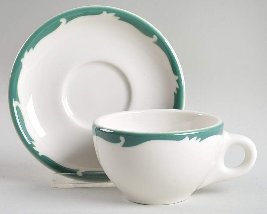 Wintergreen Flat Cup & Saucer Set by Syracuse-1