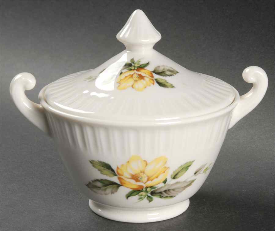 Yellow Roses Sugar Bowl & Lid by Syracuse-1