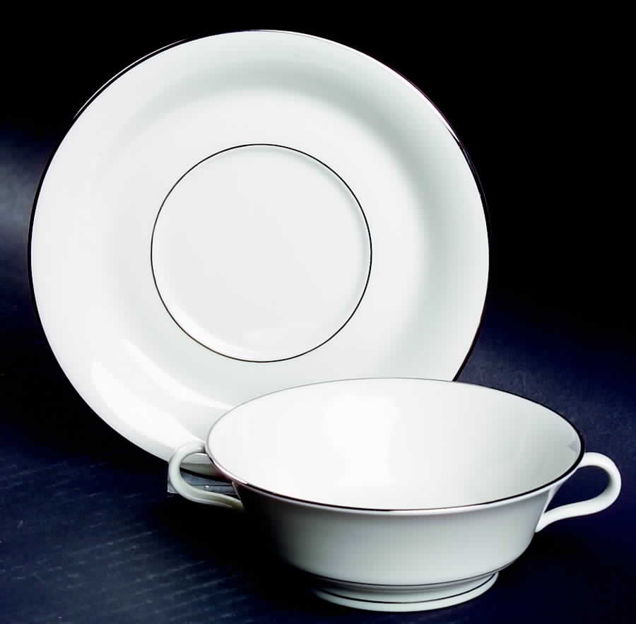 Yorktown Flat Cream Soup Bowl & Saucer Set by Syracuse-1