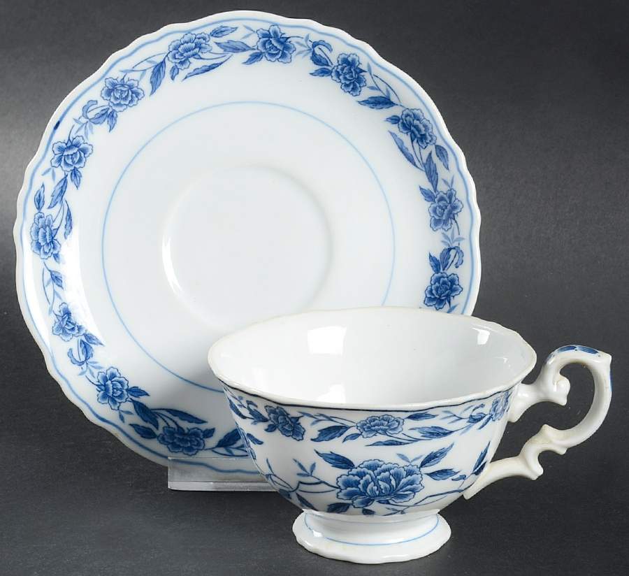 Blue Chatham Footed Cup & Saucer Set by Symco-1