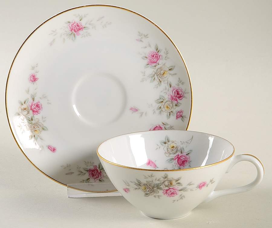 Roseblossom Flat Cup & Saucer Set by Symco-1