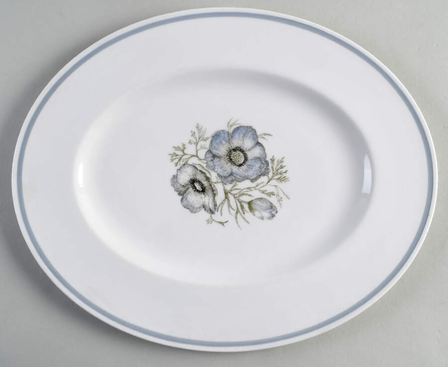 Glen Mist (Susie Cooper Signature Stamp) 13" Oval Serving Platter by Susie Cooper-1