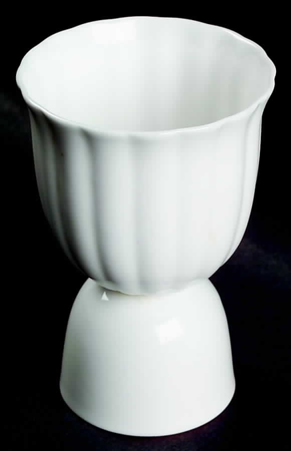 White Flute Double Egg Cup by Susie Cooper-1