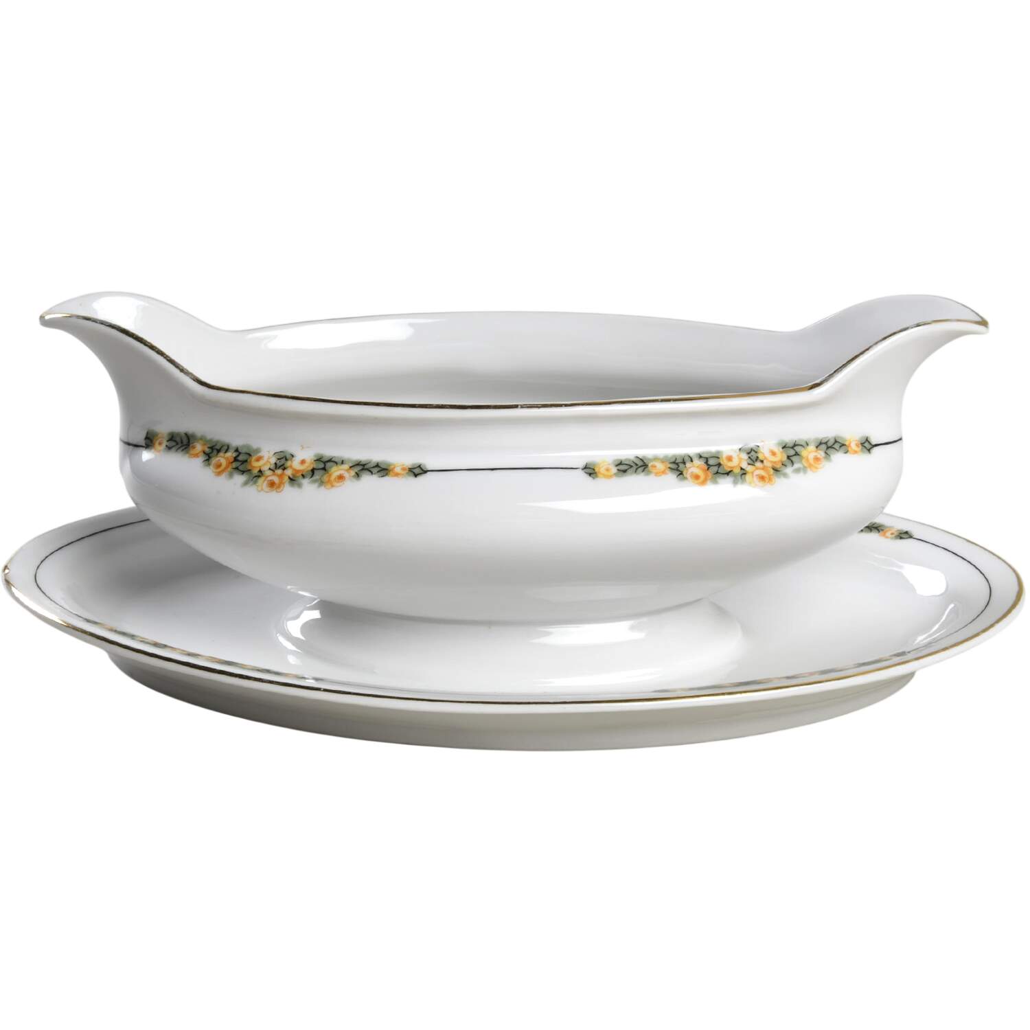 Manchester Gravy Boat with Attached Underplate by Scherzer-1