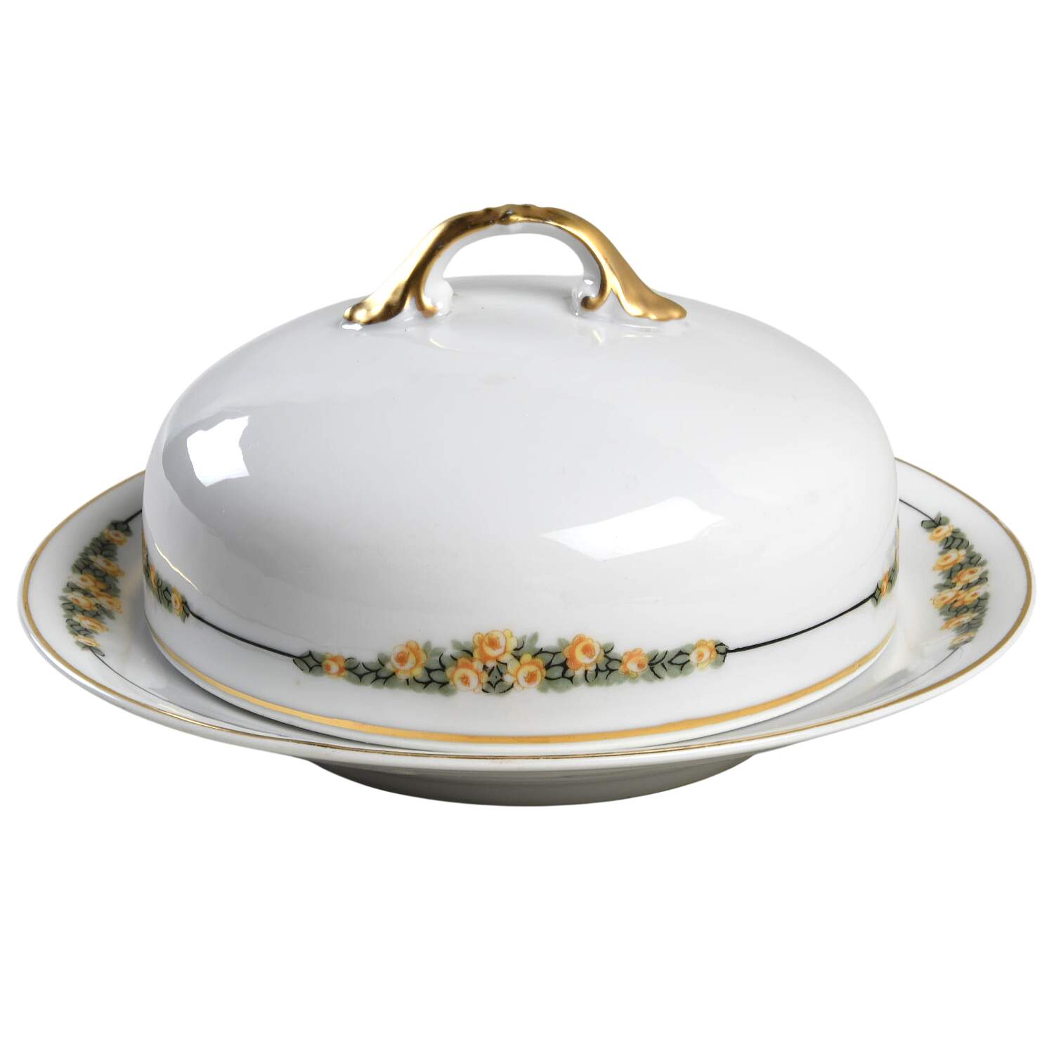Manchester Round Covered Butter with Strainer by Scherzer-1