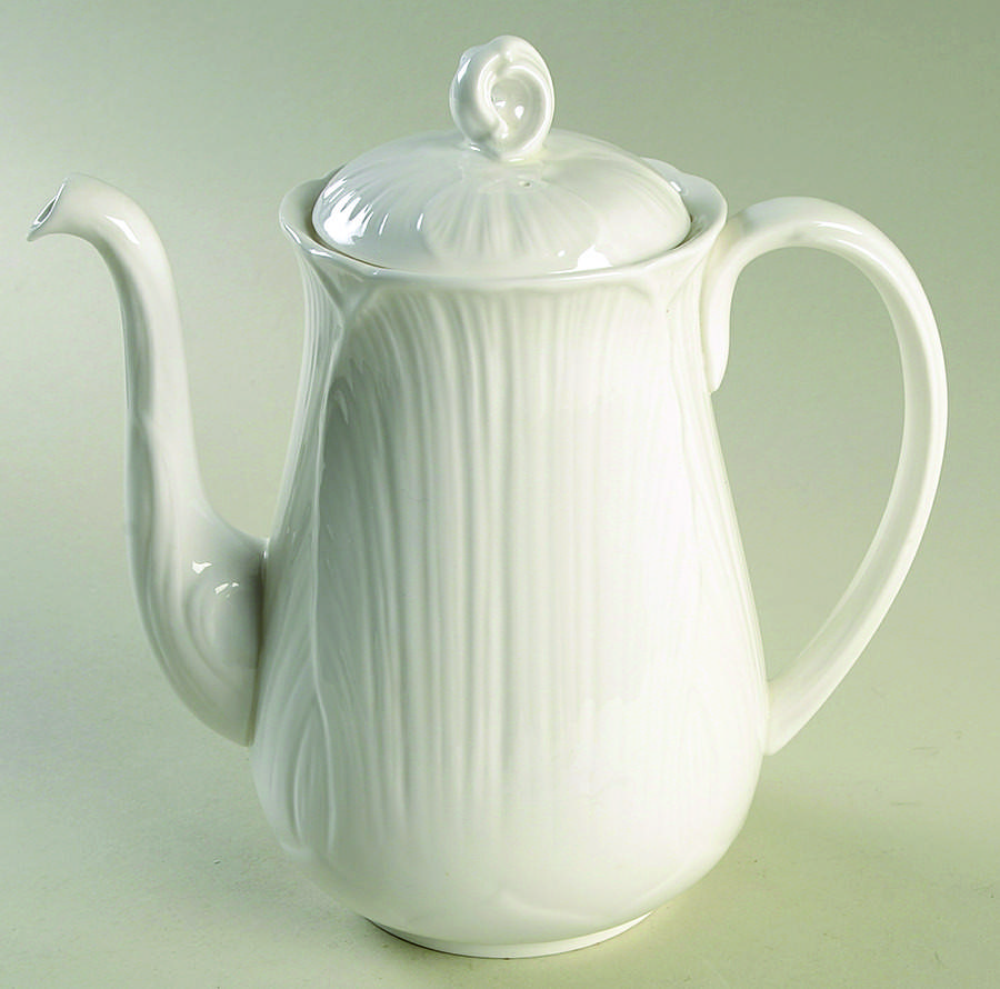 Oleander (White, Undecorated) Coffee Pot & Lid by Shelley-1