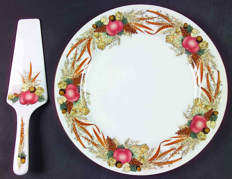 Autumn Cornucopia Cake Plate and Server (Boxed Set) by Sadek-1