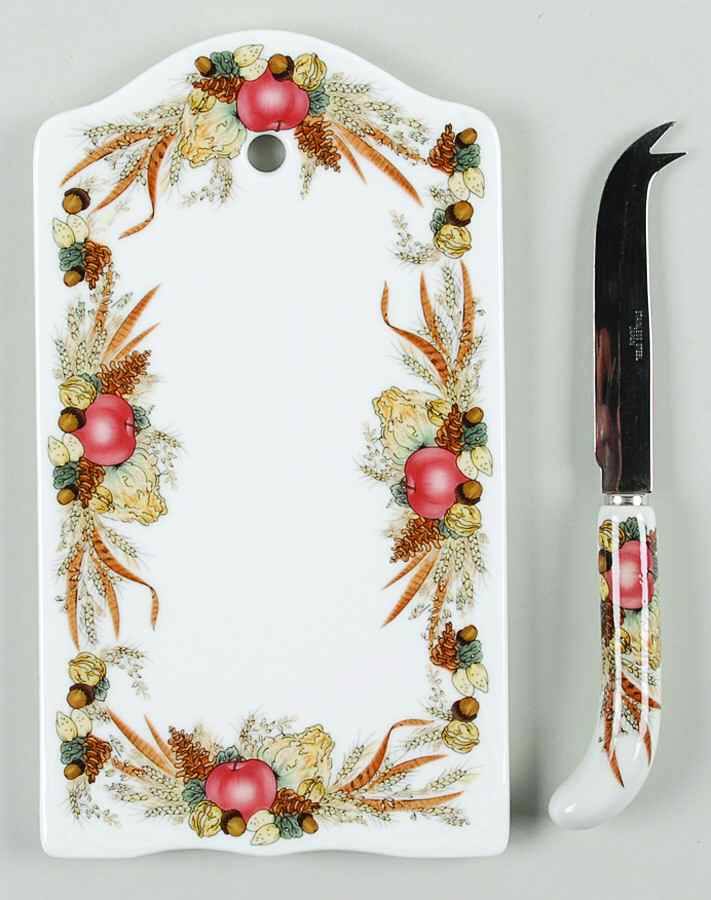 Autumn Cornucopia 2 Piece Cheese Dish and Knife Set by Sadek-1