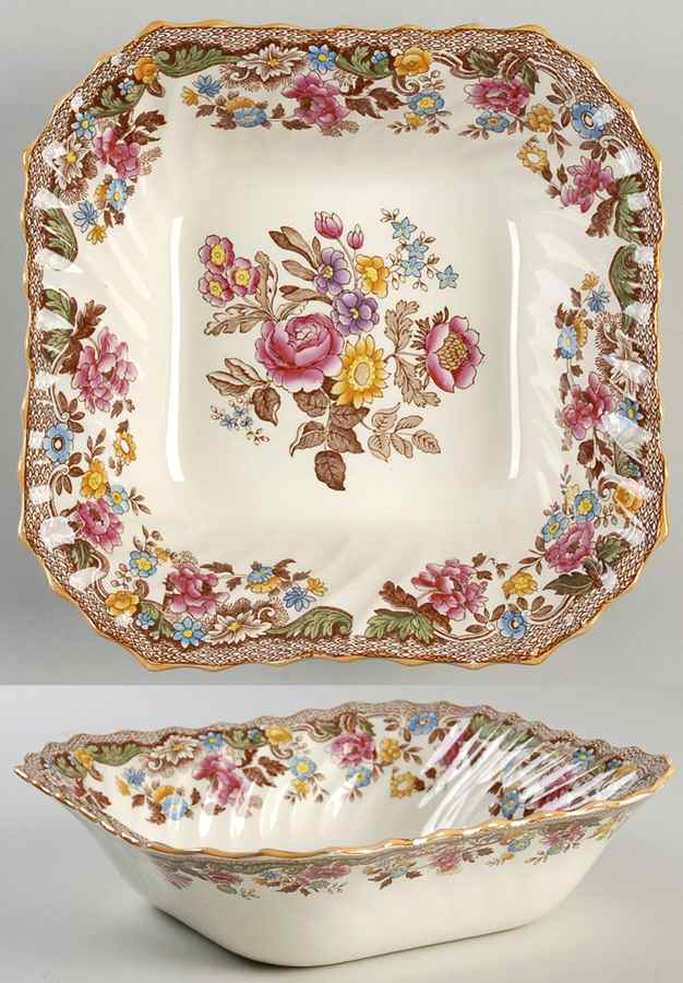 Spode's Bouquet 9" Square Vegetable Bowl by Spode-1
