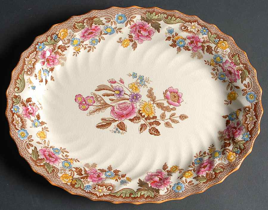 Spode's Bouquet 13" Oval Serving Platter by Spode-1