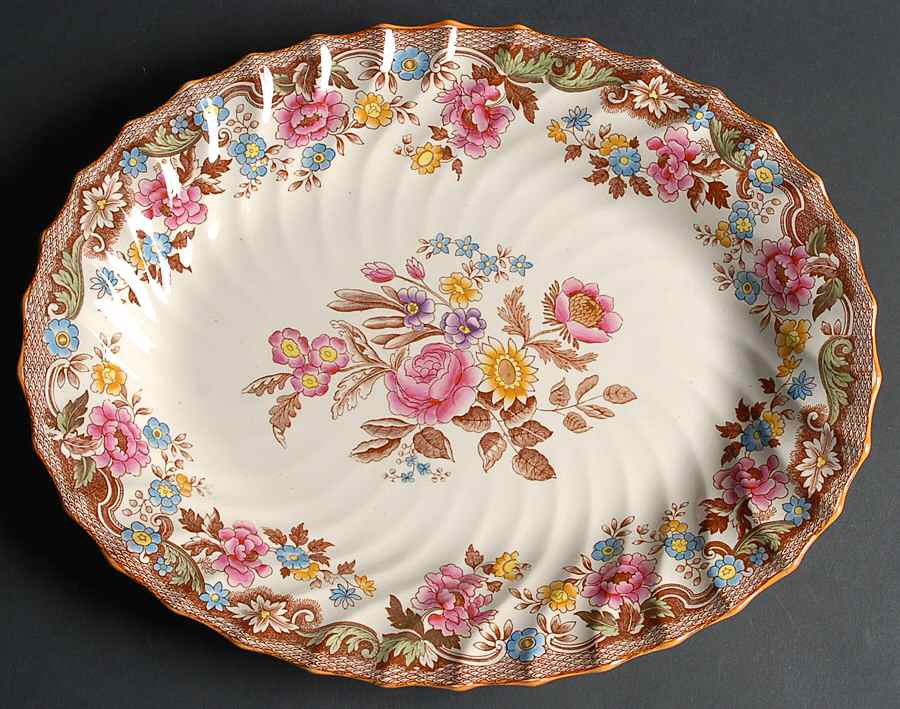 Spode's Bouquet 14" Oval Serving Platter by Spode-1