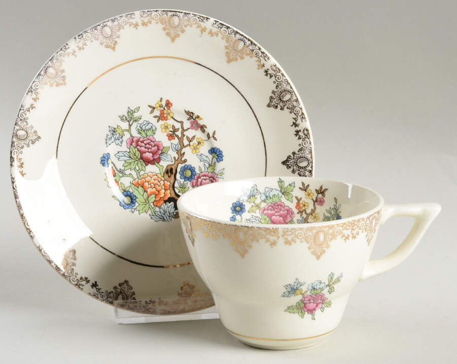 SLM108 Footed Cup & Saucer Set by Salem-1