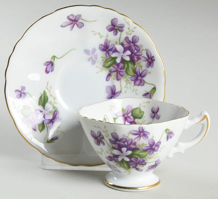 Sweet Violets Demitasse Cup & Saucer Set by Sango-1
