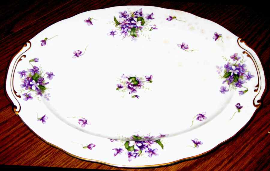 Sweet Violets 14" Oval Serving Platter by Sango-1