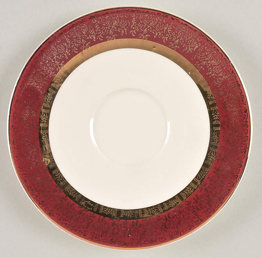 Aristocrat Maroon (No Floral Center) Saucer by Salem-1
