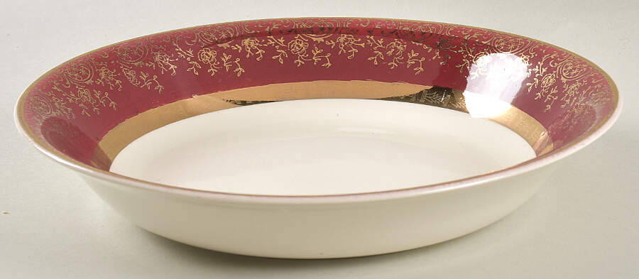Aristocrat Maroon (No Floral Center) Coupe Cereal Bowl by Salem-1