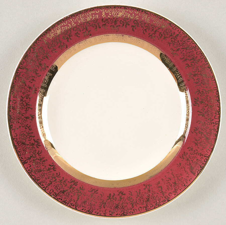 Aristocrat Maroon (No Floral Center) Bread & Butter Plate by Salem-1