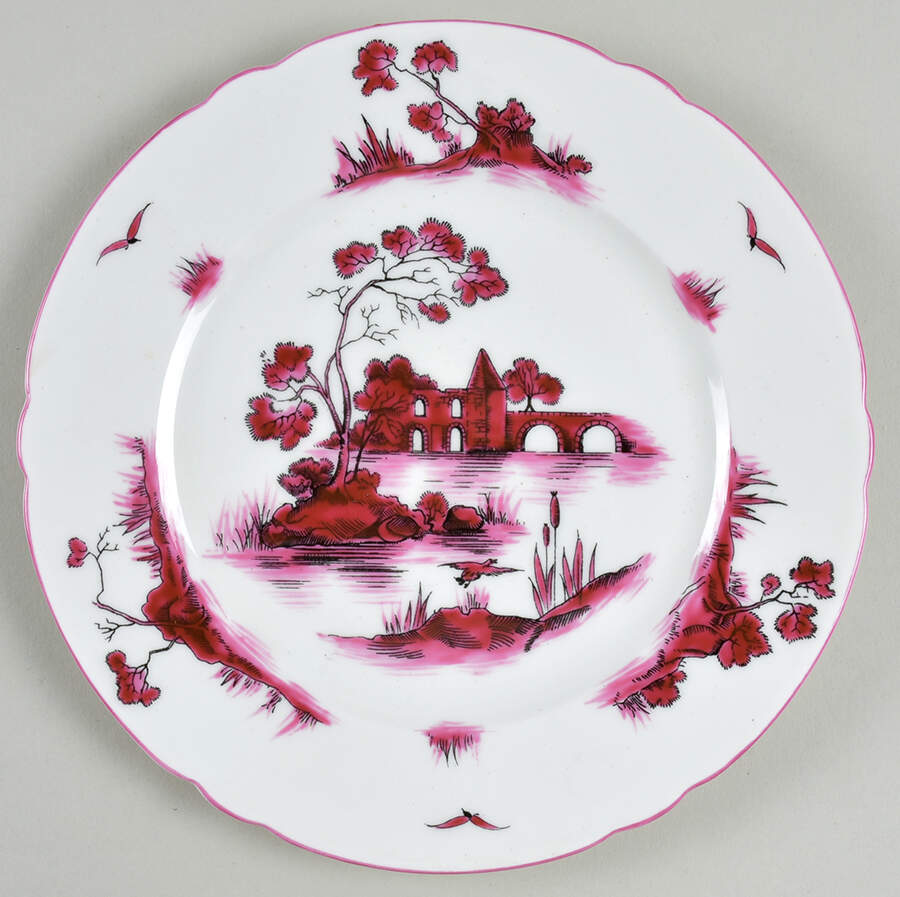 Castle Pink (Pink Trim) Salad Plate by Shelley-1