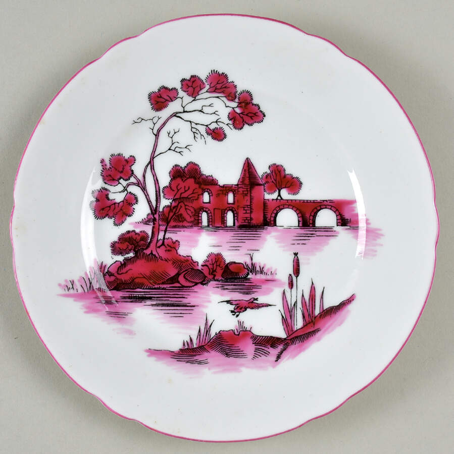 Castle Pink (Pink Trim) Bread & Butter Plate by Shelley-1
