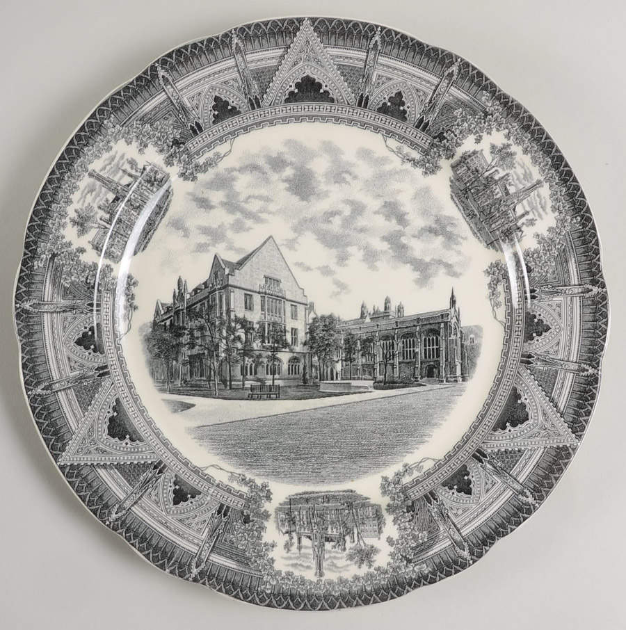 University of Chicago Black (Scalloped) Dinner Plate by Spode-1