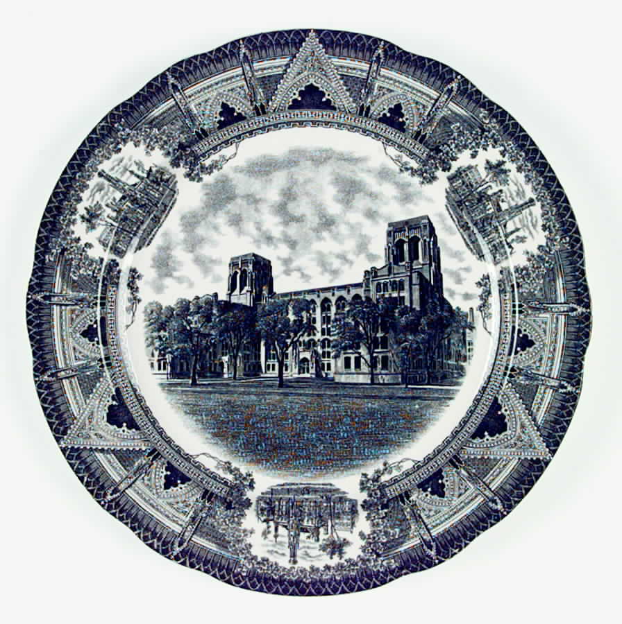 University of Chicago Black (Scalloped) Dinner Plate by Spode-1