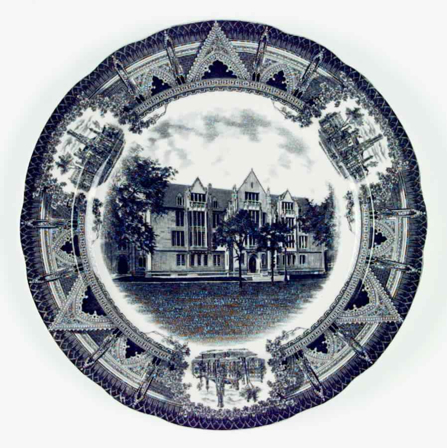 University of Chicago Black (Scalloped) Dinner Plate by Spode-1