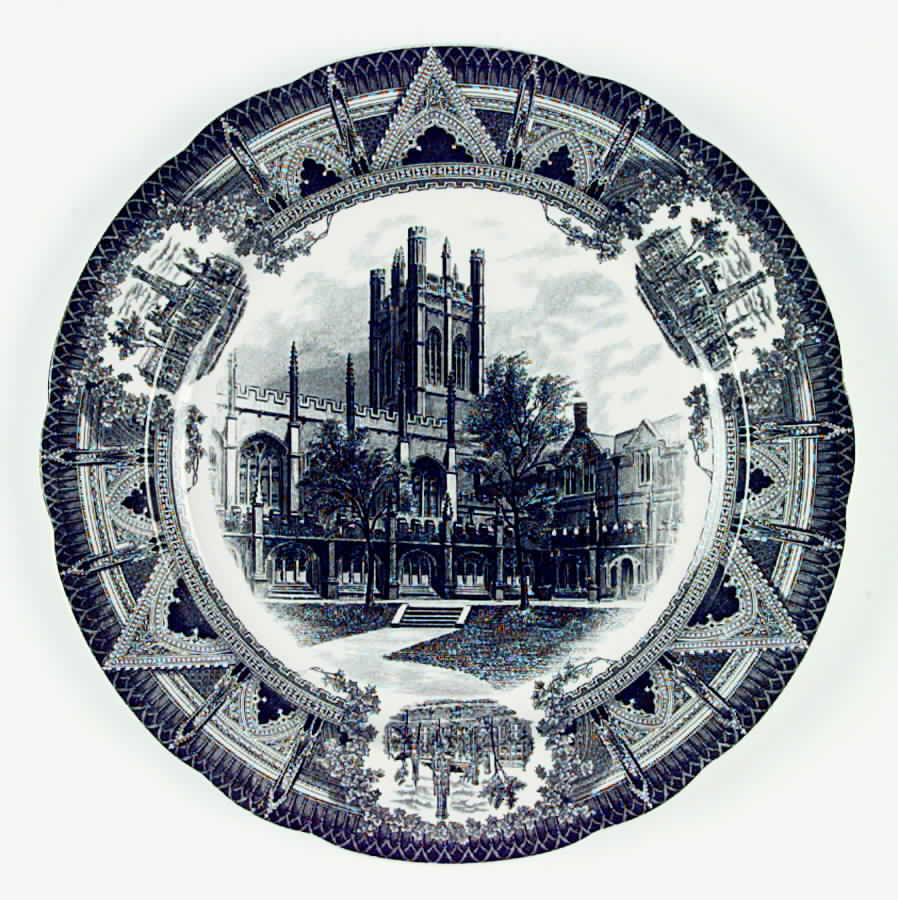 University of Chicago Black (Scalloped) Dinner Plate by Spode-1