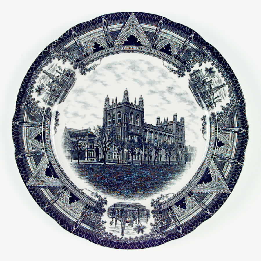 University of Chicago Black (Scalloped) Dinner Plate by Spode-1