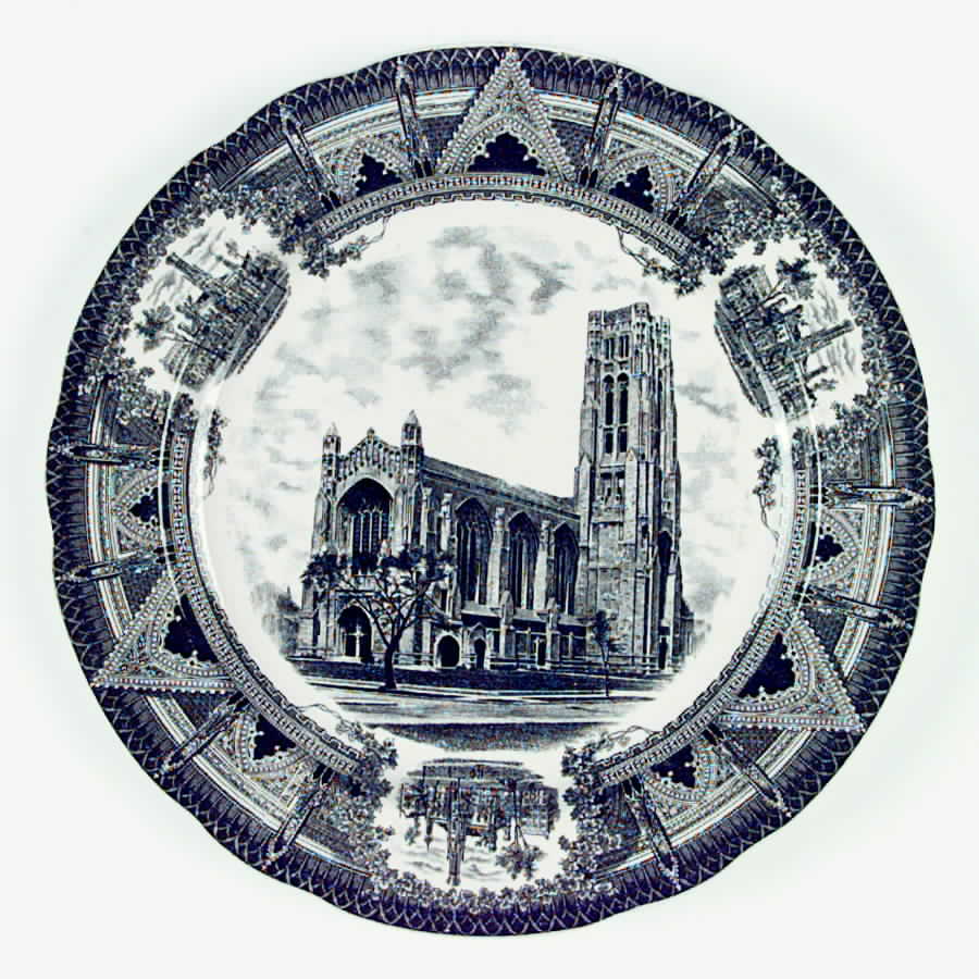 University of Chicago Black (Scalloped) Dinner Plate by Spode-1