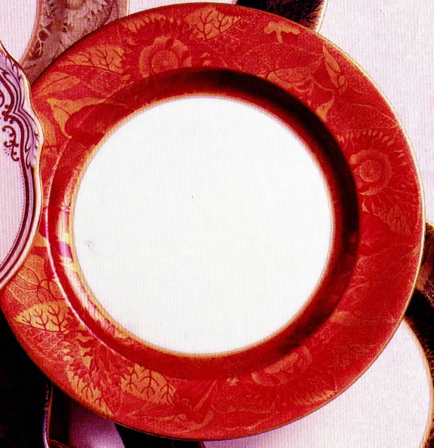 Brocade Crimson Service Plate (Charger) by Spode-1