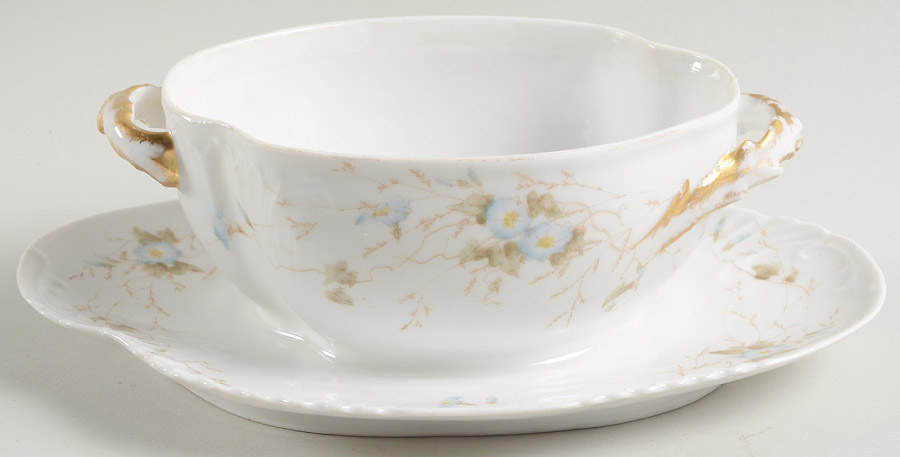 SAZ3 Gravy Boat w/Attached Underplate No Lid by L Sazerat-1
