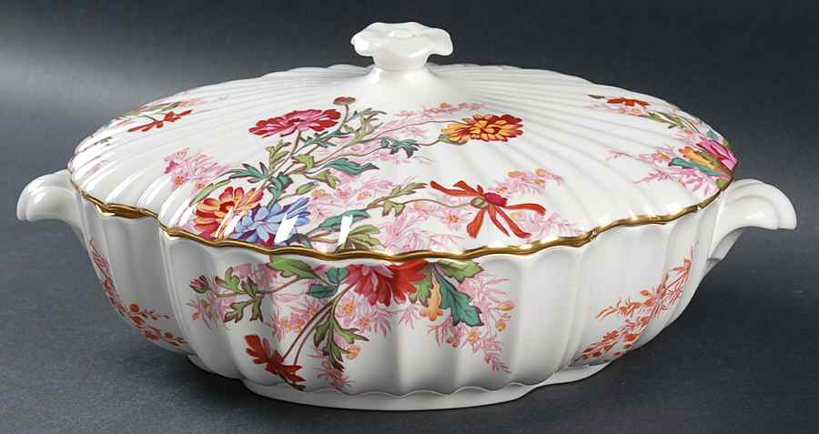 Chelsea Garden (Gold Trim) Round Covered Vegetable by Spode-1
