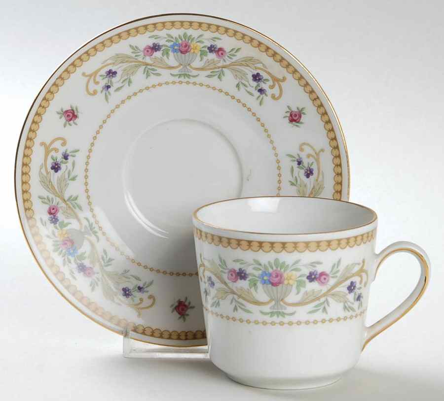 Brocade Flat Cup & Saucer Set by Seltmann-1