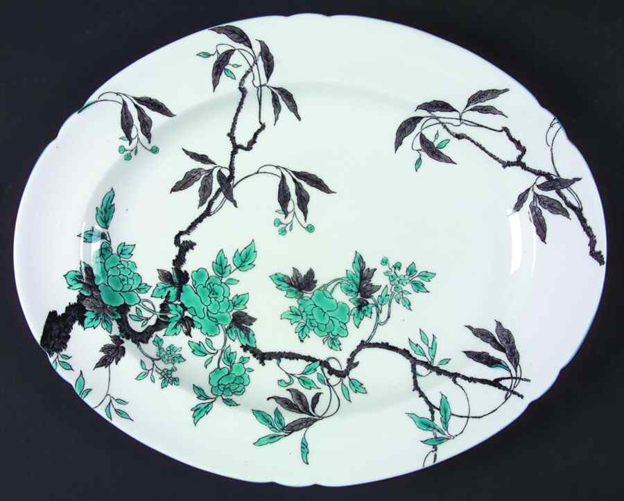 Chippendale Turquoise 12" Oval Serving Platter by Shelley-1