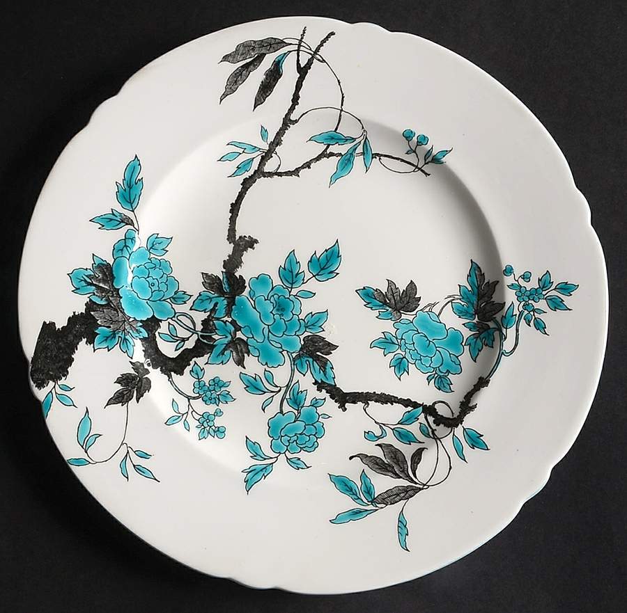 Chippendale Turquoise Luncheon Plate by Shelley-1