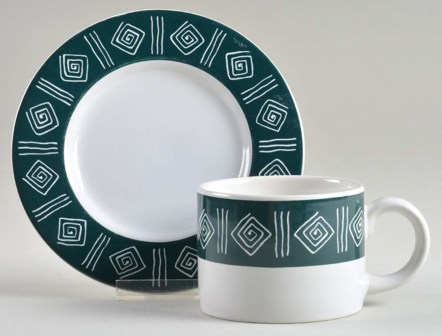 Cyprus Flat Cup & Saucer Set by Sakura-1