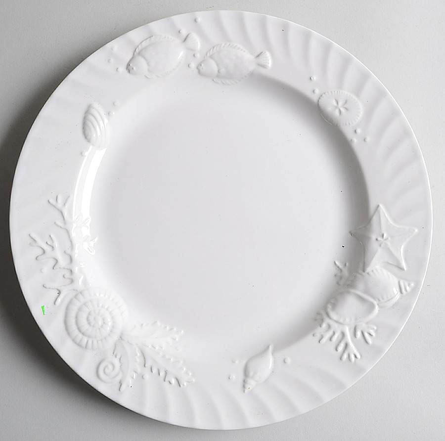 Coral Sea White 12" Chop Plate (Round Platter) by Studio Nova-1