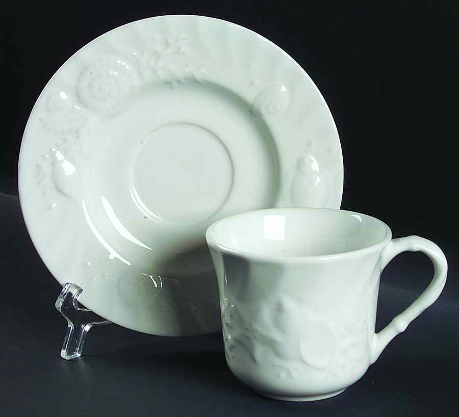 Coral Sea White Flat Cup & Saucer Set by Studio Nova-1