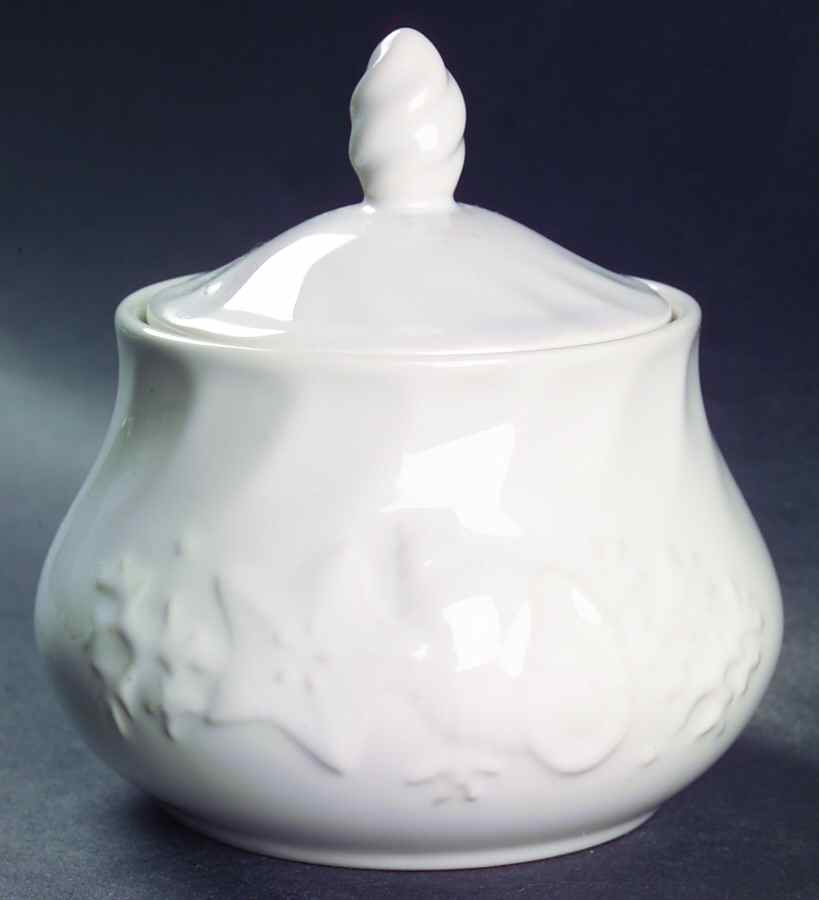 Coral Sea White Sugar Bowl & Lid by Studio Nova-1