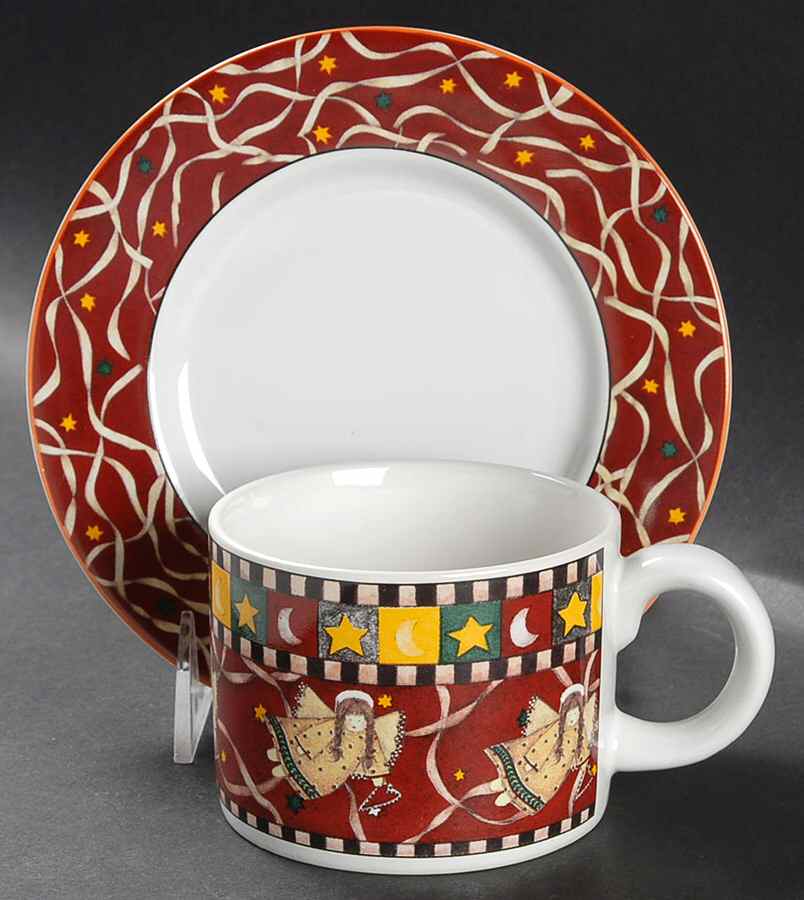 Gathering of Angels Flat Cup & Saucer Set by Sakura-1
