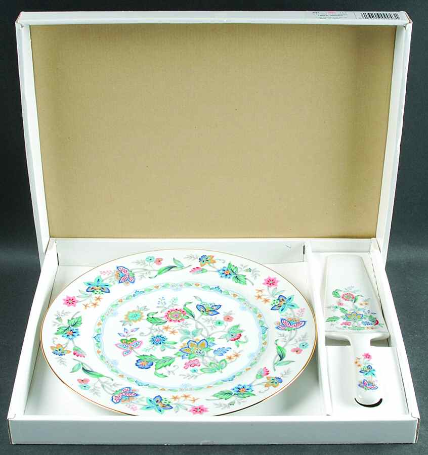 Garden of India (Smooth) Cake Plate and Server (Boxed Set) by Sadek-1