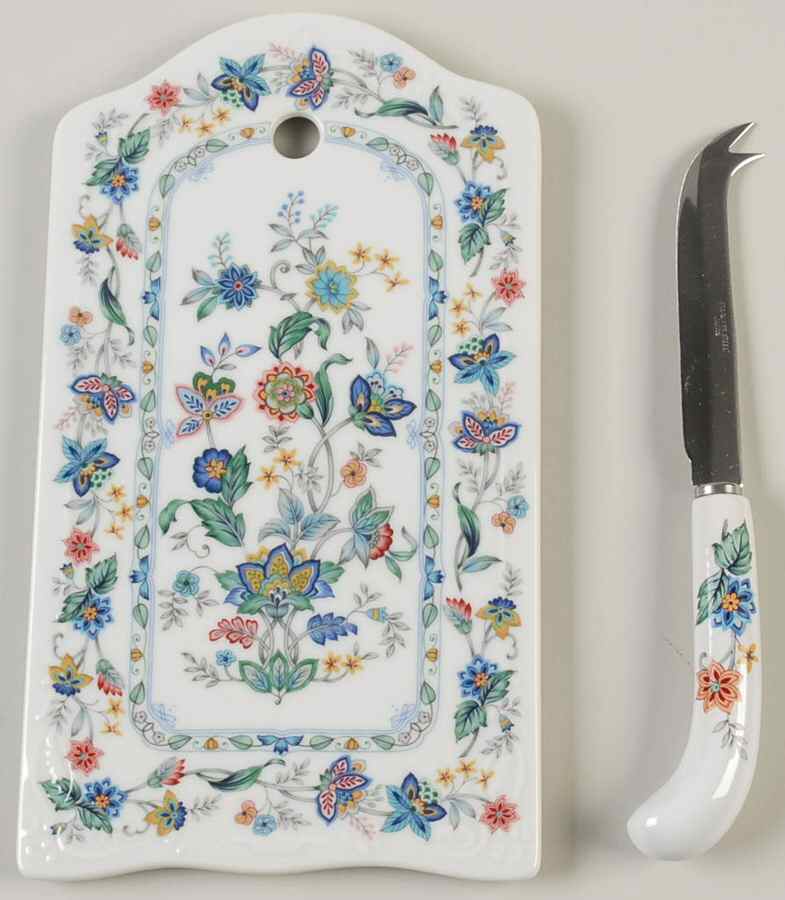 Garden of India (Smooth) 2 Piece Cheese Dish and Knife Set by Sadek-1