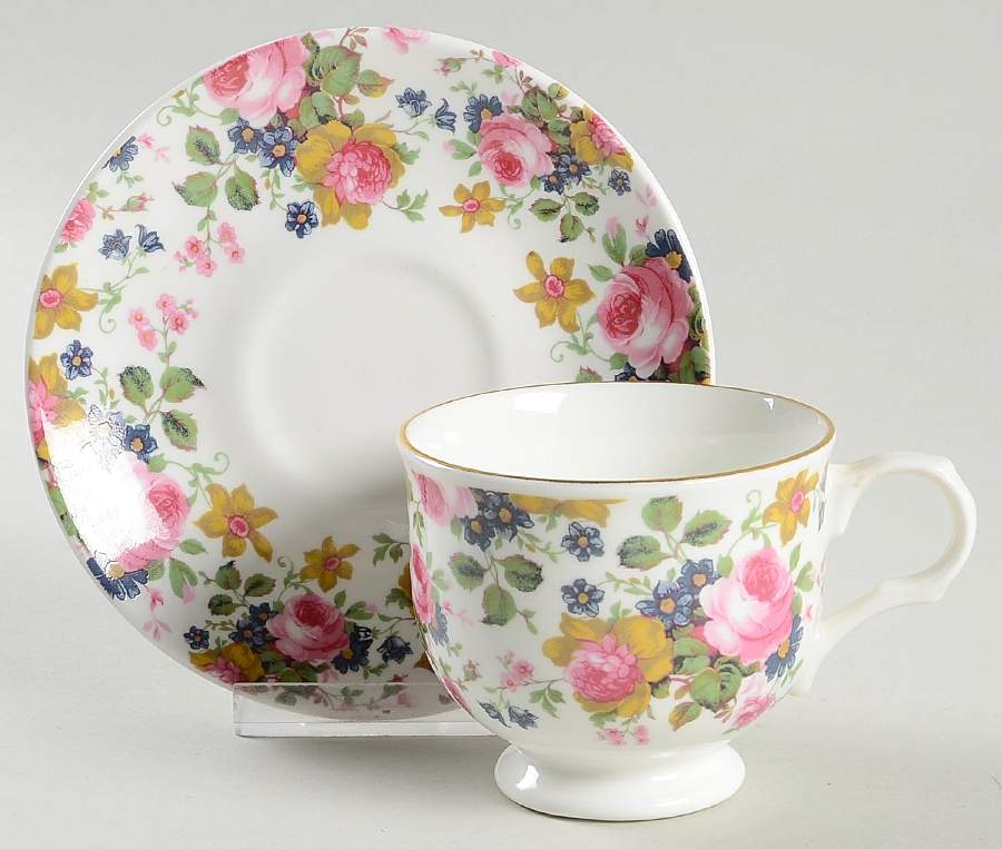 Olde Chintz Footed Cup & Saucer Set by Sadler-1