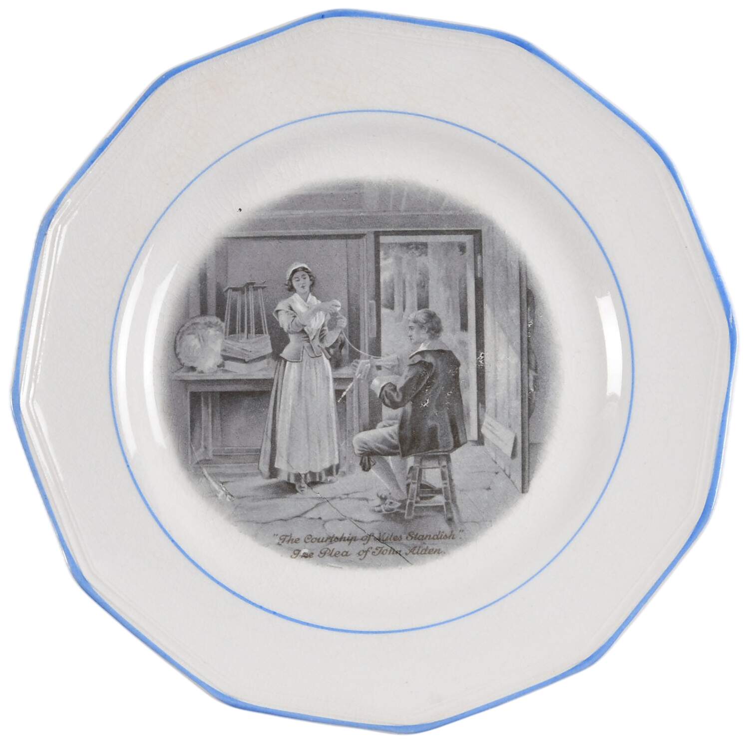 Courtship of Miles Standish Salad Plate by Sterling China (USA)-1