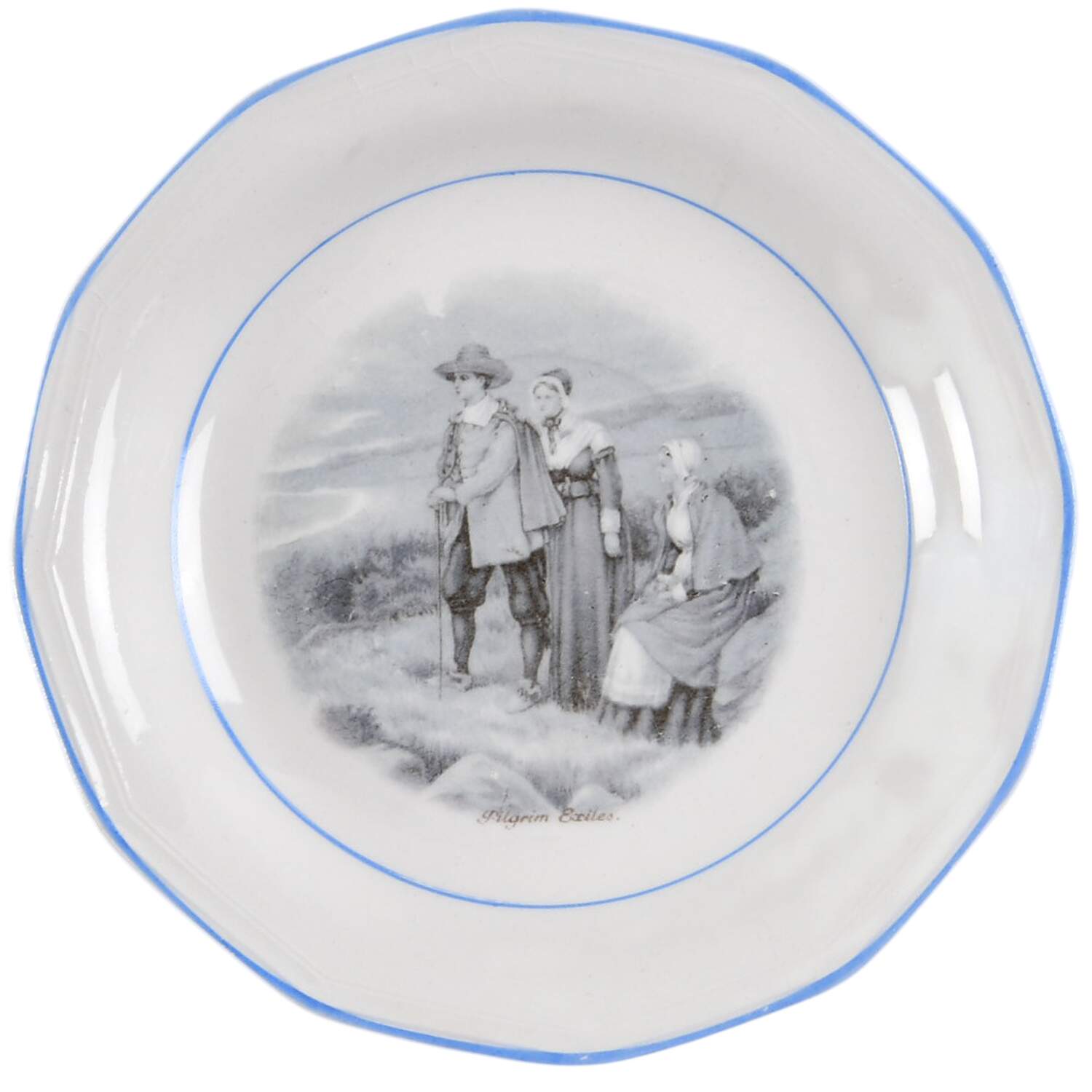 Courtship of Miles Standish Saucer by Sterling China (USA)-1