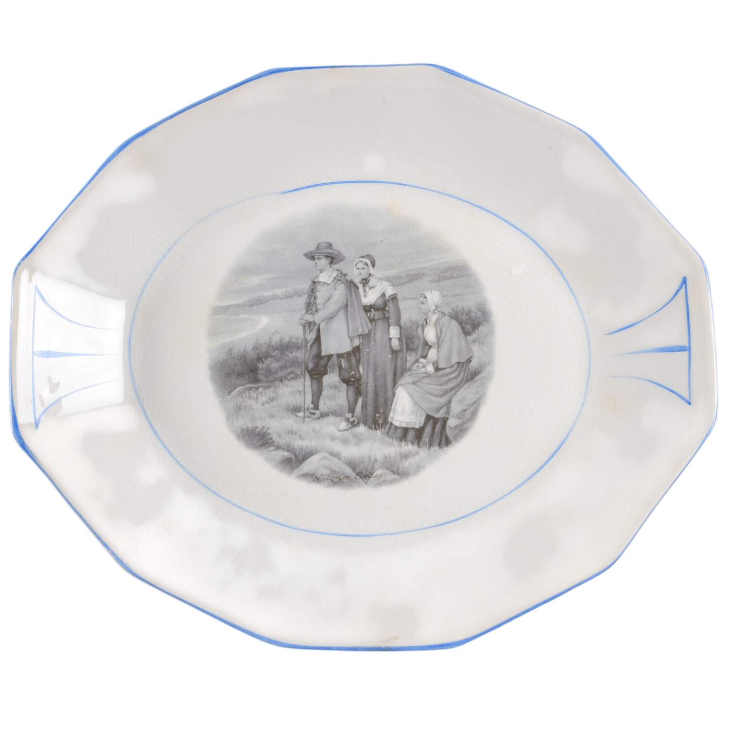 Courtship of Miles Standish 10" Oval Serving Platter by Sterling China (USA)-1